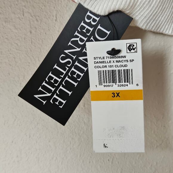 DANIELLE BERNSTEIN Puff‎ Sleeve Cropped Cardigan Ivory White Size 3X NEW - Picture 7 of 13